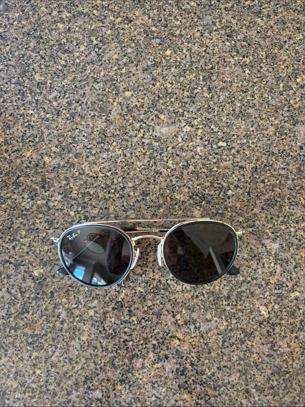 Ray-Ban light gold frame Sunglasses with Dark Lenses
